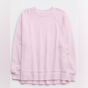 Aerie Beach Party Crew Sweatshirt in XL Light Pink